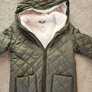 Old Navy Quilted Green Jacket with Hood